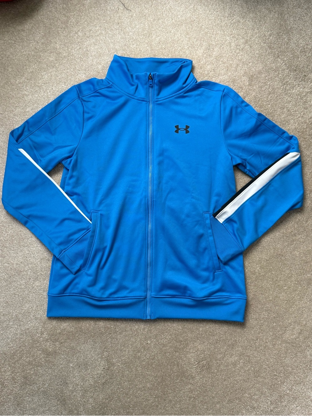 Under Armour Royal Blue Full-Zip Track Jacket with White Accents